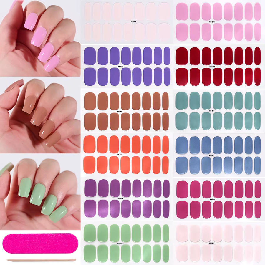 HotPress Gel-Nagelkunst-Aufkleber, rot, glänzend - Bild 1