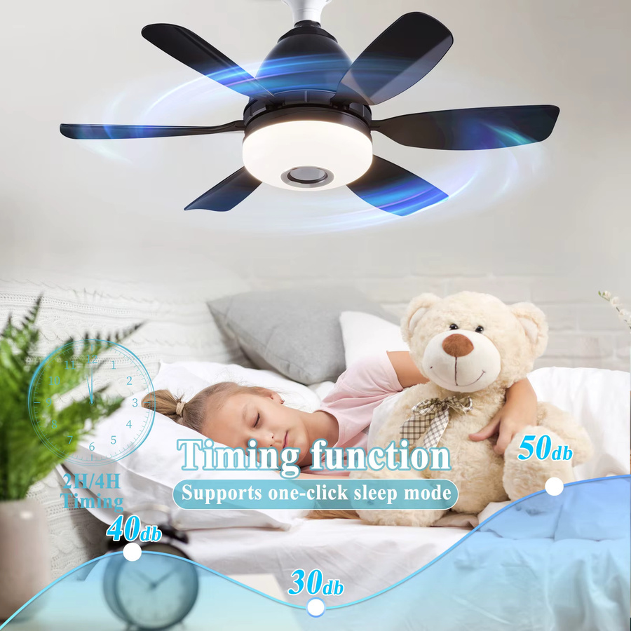 SKYSHADOW Deckenventilator mit RGB-LED-Licht, Bluetooth-Lautsprecher und Fernbedienung, E27-Schraubfassung - Bild 2