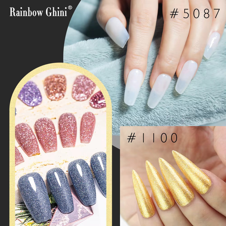 Rainbow Ghini Base Coat Gel Polish, Fine Glitter, 15 ml - Bild 3