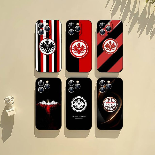 Eintracht Frankfurt Handyhülle Schwarz passend für Apple iPhone 17 16 15 14 13 11 Pro Max Plus X Xr Xs Max 13 Mini - Bild 1