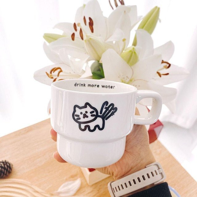 Stapelbare Keramik-Kaffeetassen von Yiran toy 1 in Grün und Weiß, mikrowellengeeignet - Bild 1
