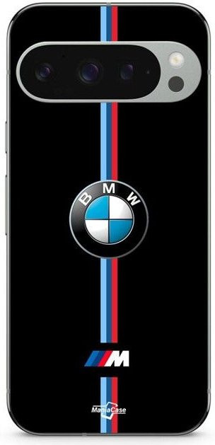 MANIACASE Silikon TPU Handyhülle für Google Pixel 9 Pro XL mit BMW Logo in Schwarz - Bild 1