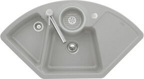 Villeroy & Boch Eckspüle Solo mit Ablaufgarnitur und Exzenter in Grau CeramicPlus - Bild 1