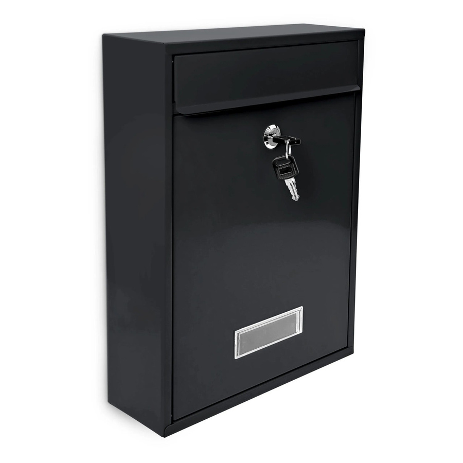 Relaxdays Briefkasten aus Metall in Schwarz, abschließbar, B/T/H: 35 x 26,5 x 8,5 cm - Bild 2