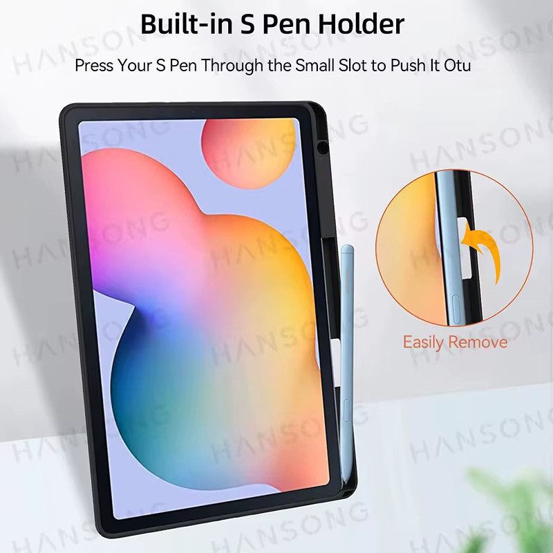DANYCASE Schutzhülle für Samsung Galaxy Tab S6 Lite 10,4 Zoll mit Bleistifthalter und Auto-Wake/Sleep Funktion, Schwarz - Bild 3