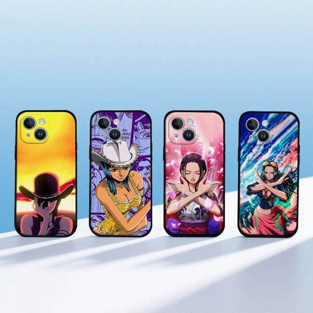 ONE PIECE N-Nico Robin-S Handyhülle aus schwarzem Silikon für iPhone 11 12 13 14 15 16 Pro Max Mini X Xs XR - Bild 1