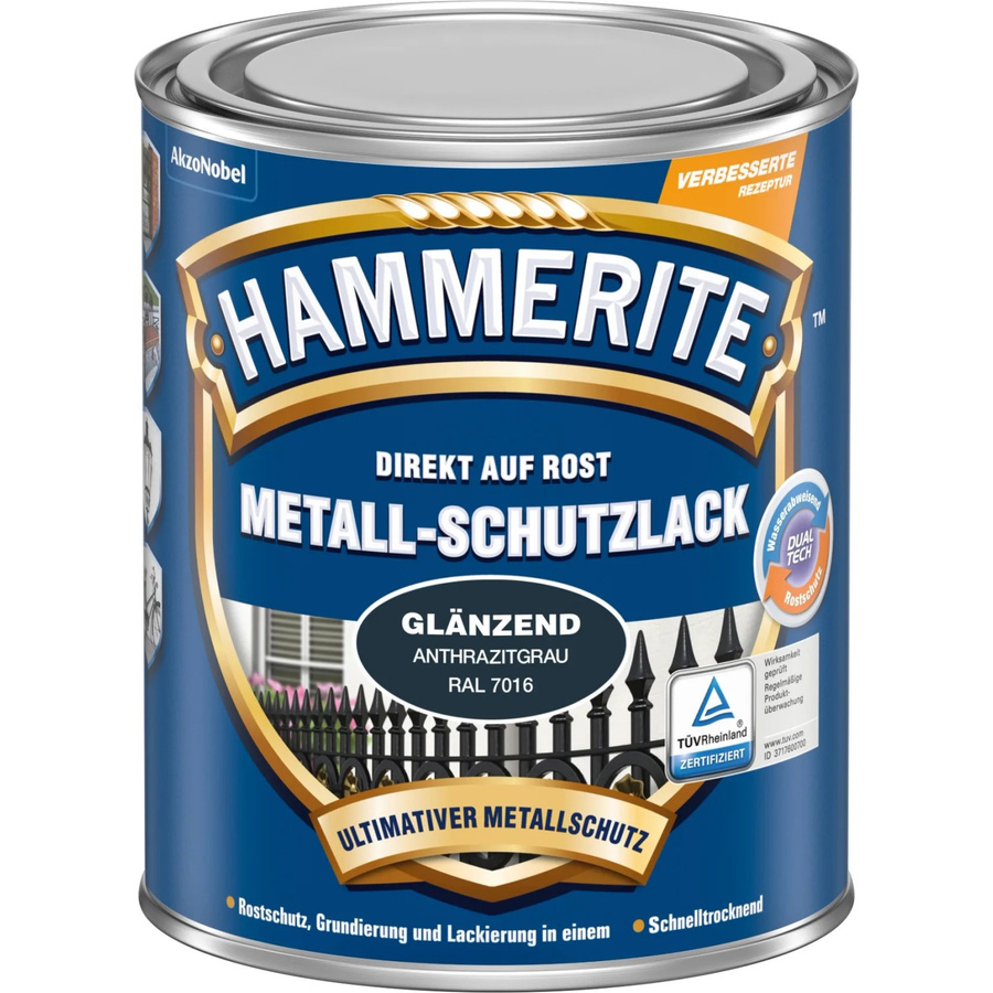 Hammerite Metall-Schutzlack Anthrazitgrau Glänzend 250 ml - Bild 2
