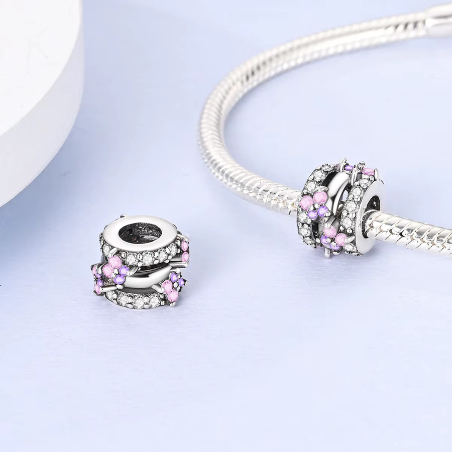 MULA Charm Anhänger Schwein, 925 Silber, Perle, Zirkonia, Damen - Bild 1