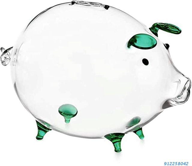 Niedliche Schwein Münzspardose aus transparentem Glas für Kinder und Erwachsene - Bild 1