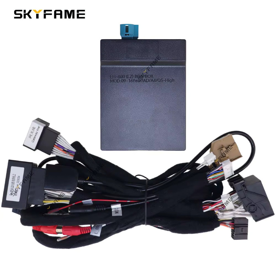 SKYFAME Auto 16pin Kabelbaum Adapter mit Canbus Box Decoder für Android Radio Power Kabel für Audi Q3 in Schwarz - Bild 3