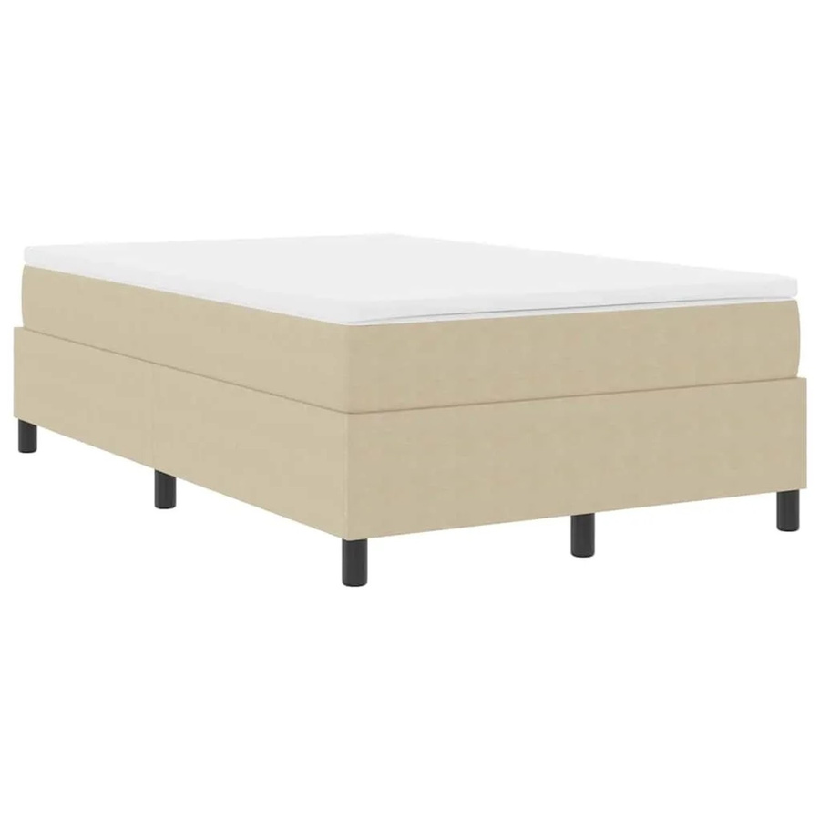 vidaXL Boxspringbett Hybrid mit Taschenfederkern in Cordstoff, Hellgrau und Weiß, B/T/H: 120 x 190 x 38 cm - Bild 1