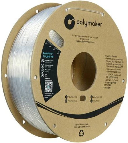 Polymaker TPU95-HF Filament Transparent, Flexibles Highspeed TPU Filament für FDM, 1,75 mm, 1000 g - Bild 1