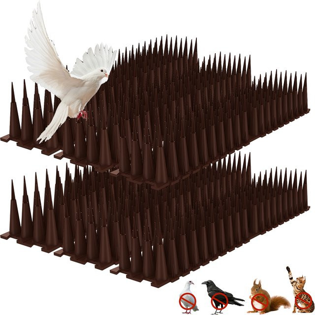 Vogel Repeller Spikes zur Abschreckung von Tauben, Eichhörnchen und Katzen für Wand, Garten und Zaun, Farbe: Braun - Bild 1