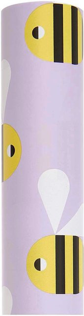 Rico Design Paper Poetry Geschenkpapier Bienen in Purple und Multicolour, Breite: 70 cm, Länge: 200 cm - Bild 1