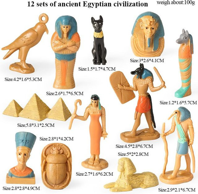Oenux Altägyptische Mumienkiste Sphinx Pyramide Bastet Taj Mahal Wahrzeichen Chinesische Mauer Kolosseum Modell Set Actionfigur Spielzeug, ab 3 Jahre - Bild 1