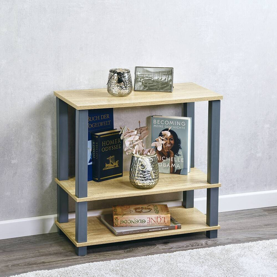 Kesper Regal Grau aus Spanplatte mit 3 Ebenen, B/H/T: 29,5 x 58,5 x 60 cm - Bild 3