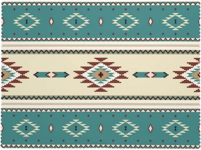 Aztekische Tischdecke von JMG Household Supplies in Grün, ethnisch im mexikanischen Stammesstil, B/B: 160 x 220 cm - Bild 1