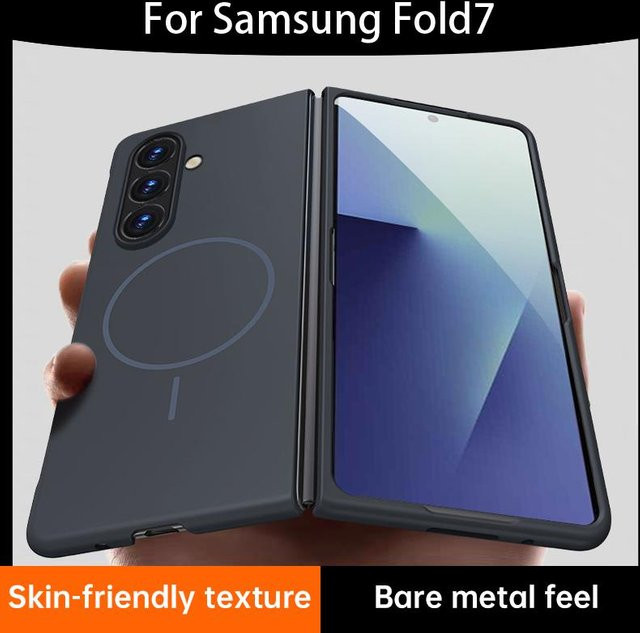 Ultra-dünne magnetische MagSafe Schutzhülle für Samsung Galaxy Z Fold7, Fold6, Fold5 und Fold4 in Schwarz, Rahmenlose Hardcase Hülle aus PC mit Hautgefühl - Bild 1