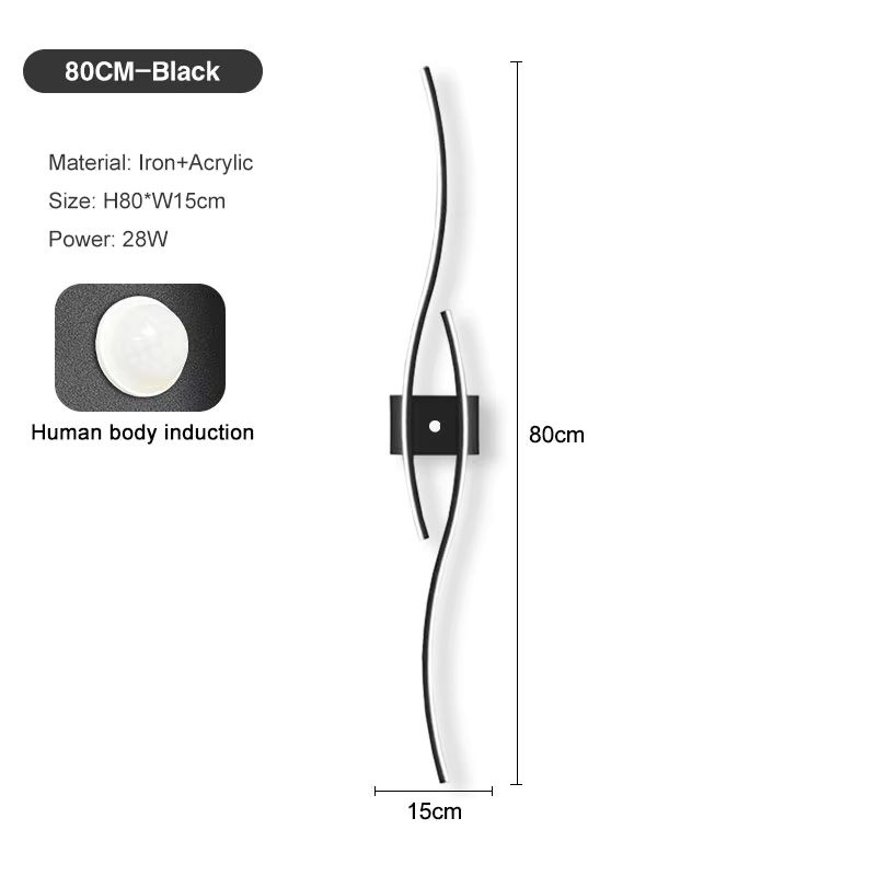 HAULVANG LED Wandleuchte mit Bewegungsmelder im skandinavischen Design, Up-Down Wandlampe für Küche und Flur, Schwarz - Bild 5