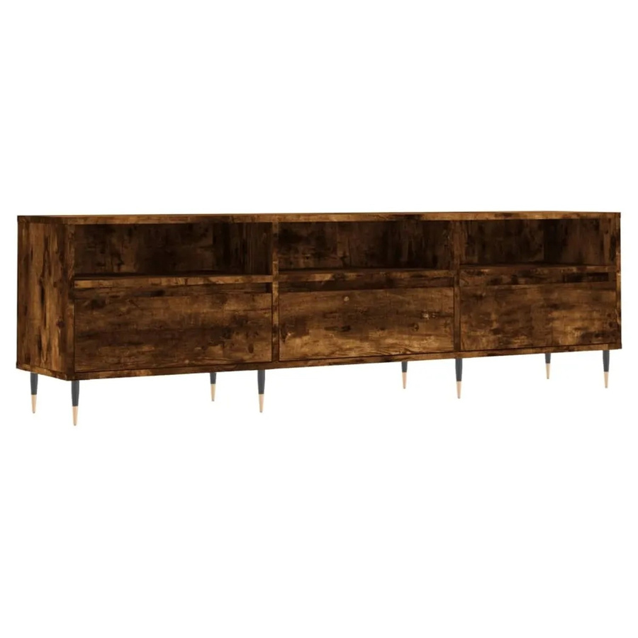 vidaXL TV-Schrank in Räuchereiche mit Medienfächern, B/T/H: 150 x 30 x 44,5 cm - Bild 2