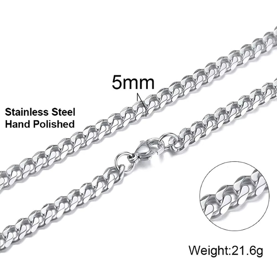 Hiyee Halskette Edelstahl, Silber, Unisex - Bild 2