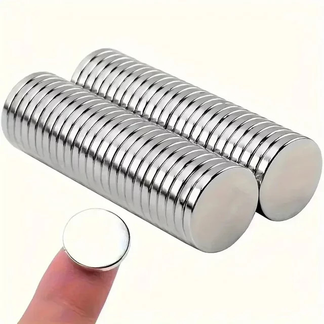 U-POLEMAG Neodym-Seltenerd-Magnete runde Scheiben, Farbe: Silber, Durchmesser: 3 mm, Höhe: 10 mm - Bild 1