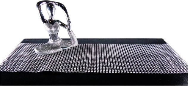 Glas-Art Tischband in Silber aus Glas und Kunststoff, rechteckig - Bild 1
