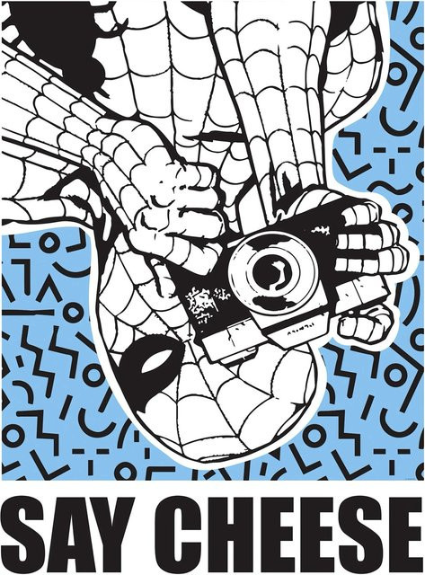 Komar Wandbild Marvel Spider-Man Say Cheese Blau, Breite: 50 cm, Höhe: 70 cm - Bild 1