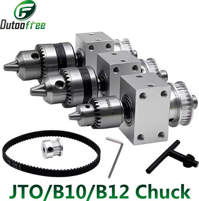 Elektrisches Bohrfutter Zubehör-Kit für JTO/B10/B12 Drehmaschinen in Silber zum Schleifen, Trimmen und für DIY-Montagen - Bild 1