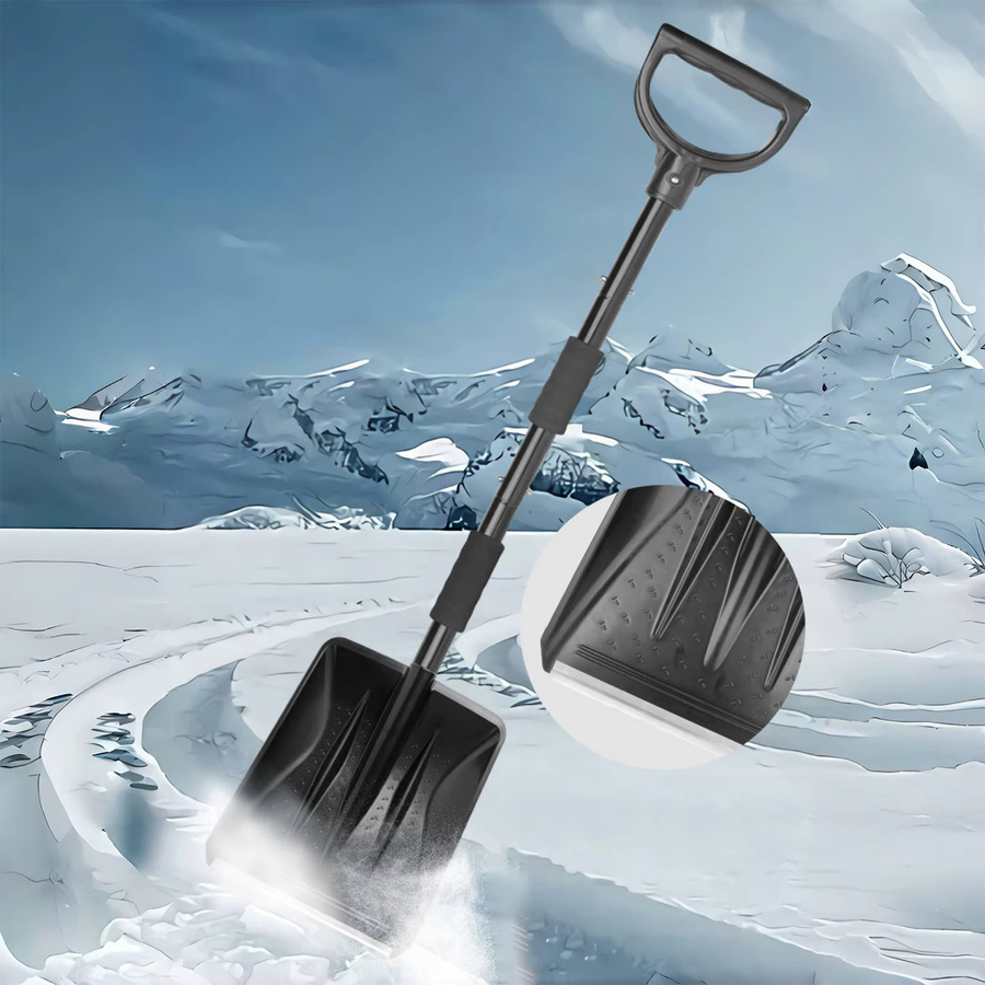 Schneeschaufel von Shunmaii mit verstellbarer Länge und D-Griff in Schwarz - Bild 4