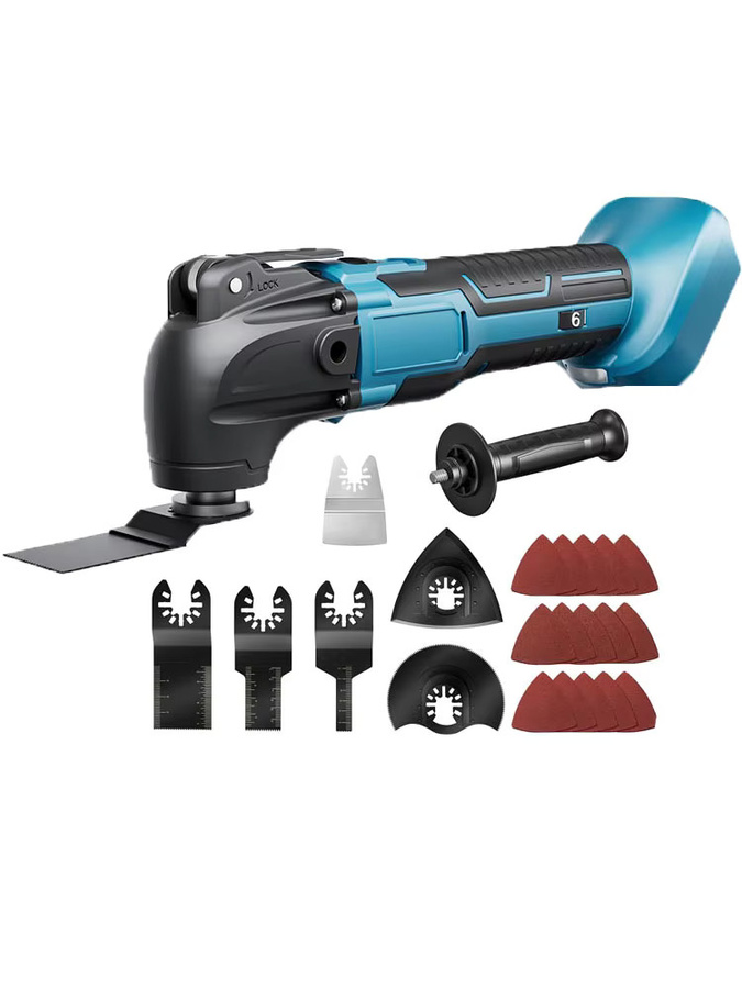 Synxiter Oszillierendes Multifunktionswerkzeug für Makita 18V Akku, 6 Gänge, Elektrische Holzschneidemaschine und Trimmer für Renovierungsarbeiten - Bild 7