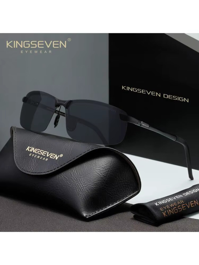 KINGSEVEN Sonnenbrille, randlos, rectangular, Metall, Unisex - Bild 3