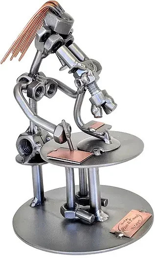 Schraubenmännchen Forscherin Laborantin von Hinz & Kunst in Grau aus Metall - Bild 1