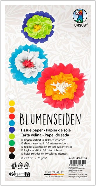 URSUS Seidenpapier-Sortiment in Multicolor für Hochzeiten und Geburtstage, B/H: 50 x 70 cm - Bild 1