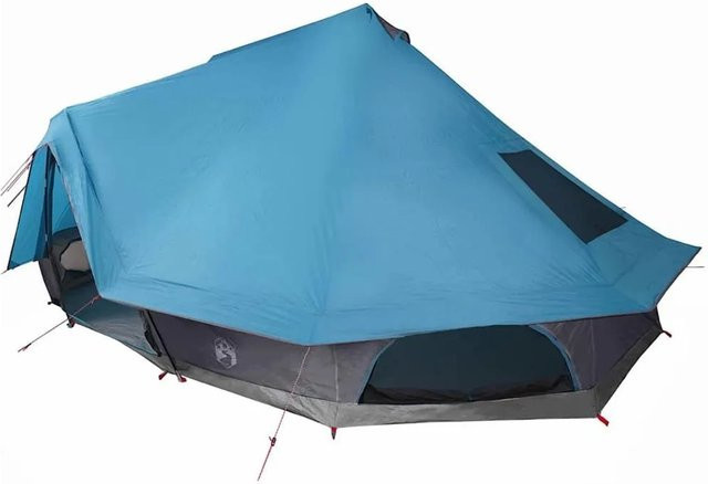 vidaXL Familien-Tipi-Zelt mit Dach Blau B/T/H: 680 x 430 x 270 cm - Bild 1