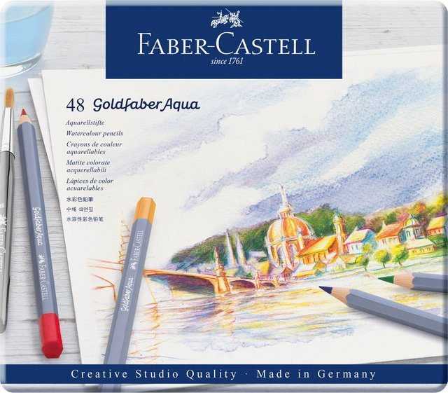 Faber Castell Goldfaber Aqua Aquarellstifte im Metalletui, Multicolor - Bild 1