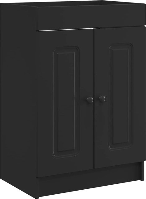 vidaXL Badschrank für unter das Waschbecken in Schwarz, modern mit Schranktüren und Regalböden, B/T/H: 56 x 37,5 x 81 cm - Bild 1