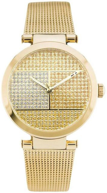 Tommy Hilfiger Damenuhr, Quarz, Edelstahl, beige, 32 mm - Bild 1
