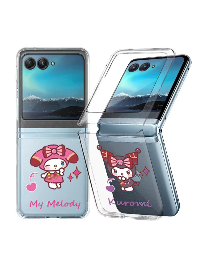 Sanrio Korean Ins-Style Schutzhülle aus transparentem PC-Hartmaterial für Motorola Razr 2024 2025 2026 Plus Ultra 50 60 Ultra - Bild 2