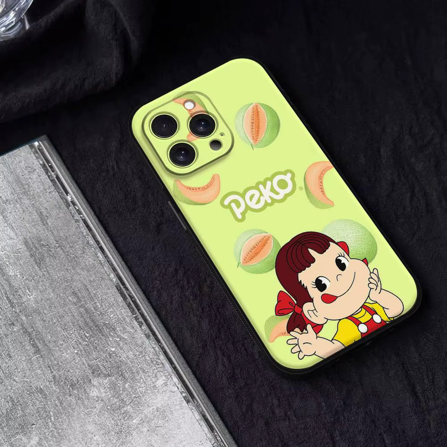 F-Fujiya Milky Peko-Chan Handyhülle aus schwarzem Silikon für Apple iPhone 17 16 15 14 13 12 11 Pro Max Mini X Xs XR - Bild 3