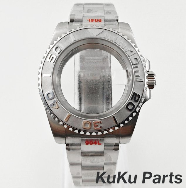 HUANXIAO Uhrengehäuse-Teile, Edelstahl, Silber, 40 mm, Unisex - Bild 1