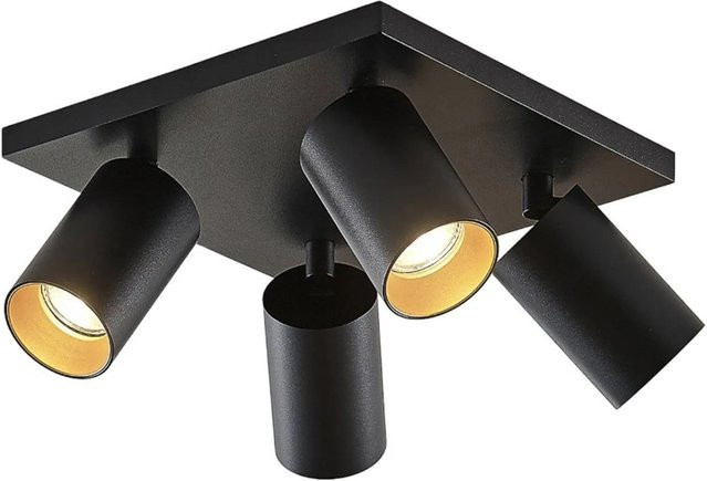 Arcchio Brinja Strahler Schwarz aus Aluminium, 4-flammige moderne Flurleuchte mit GU10 Fassung, B/T/H: 125 x 40 x 24 cm - Bild 1