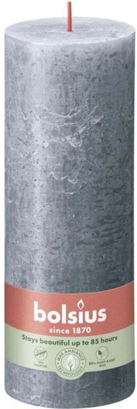 Bolsius Rustik Stumpenkerze aus Wachs in Schieferblau, Durchmesser: 6,8 cm, Höhe: 19 cm - Bild 1
