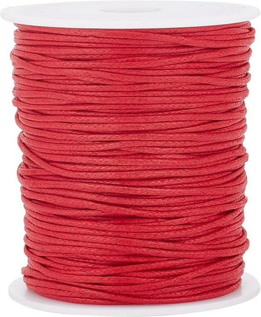 Wachs-Baumwollschnur, rot, 1,5 mm, 100 Yards - Bild 1