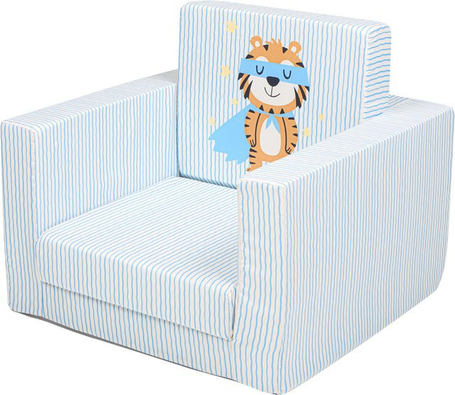 LIVARNO Kindersessel blau gestreift mit Textilbezug - Bild 1
