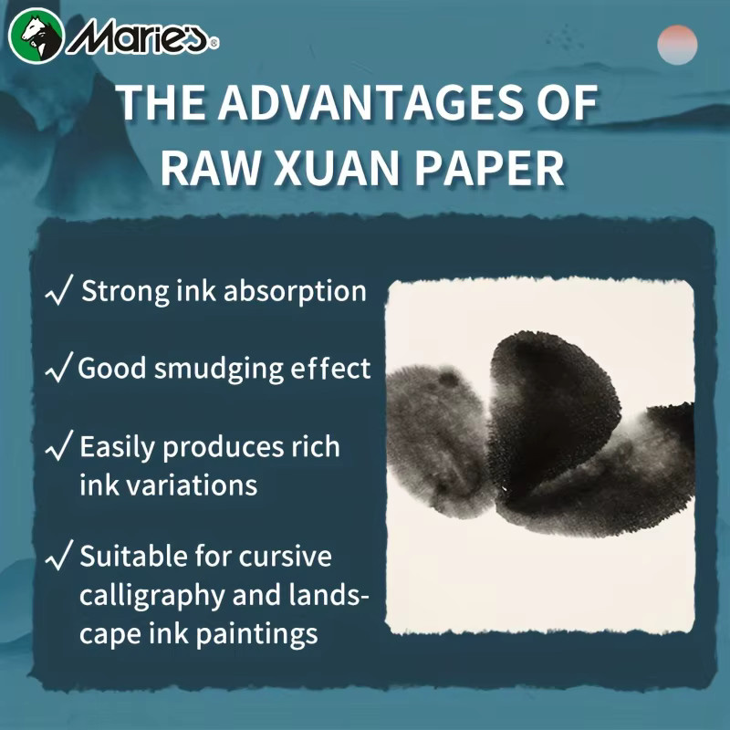 Marie's Xuan-Reis Papier Sheng für chinesische Kalligraphie und Sumi-Malerei, weiß, 150 Blatt - Bild 3