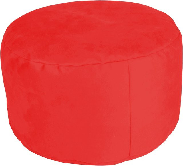 Linke Licardo Hocker Pouf Noble Soft in Rot mit Samtbezug Durchmesser: 47 cm, Höhe: 34 cm - Bild 1