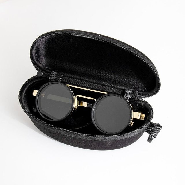 Lebucang ND2-400 Sonnenbrille, Vollrand, rund, Gold - Bild 1