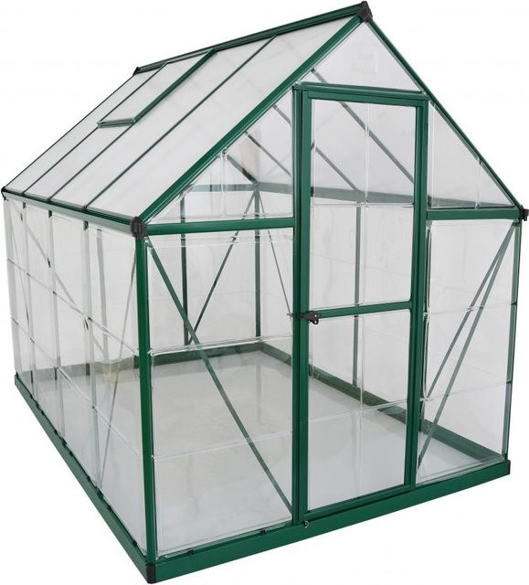 Palram Gewächshaus Hybrid Grün mit 4 Schwerlastregalen und Gewächshaus-Clips, L x B x H: 247 x 185 x 208 cm - Bild 1