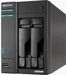 ASUSTOR Lockerstor NAS AS6702Tv2 2-Bay Netzwerk Speicher in Schwarz mit HDMI, USB-C und Ethernet/LAN - Bild 1